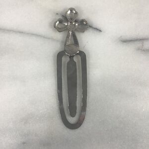 Bejeweled Metal Cross Bookmark Page Marker Multi-Color Crystals
